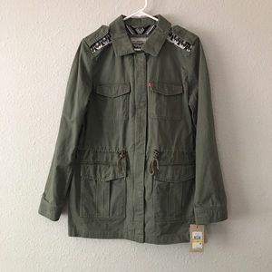Levi’s military style olive green jacket